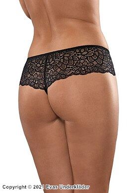 Beautiful thong, lace inlay, flowers